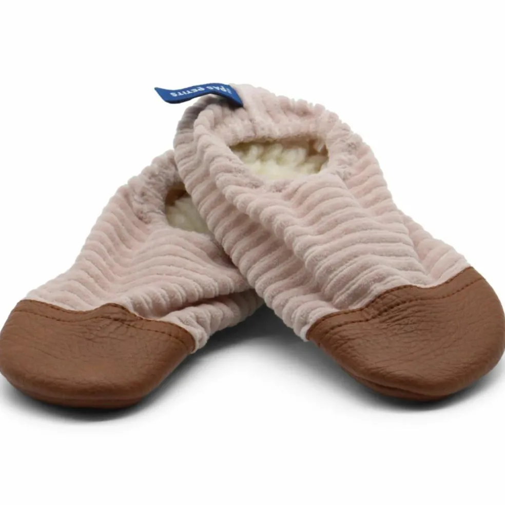 Chaussons Les Petits Velours Rose Pâle (pointures 24-26)