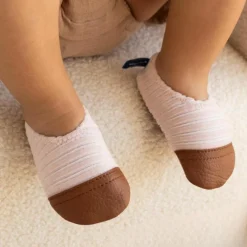 Chaussons Les Petits Velours Rose Pâle (pointures 24-26)