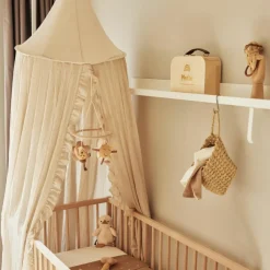 Ciel de lit vintage ruffle Nougat (245 cm)