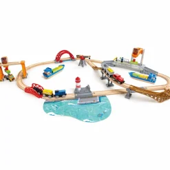 Circuit de train cargo et grue