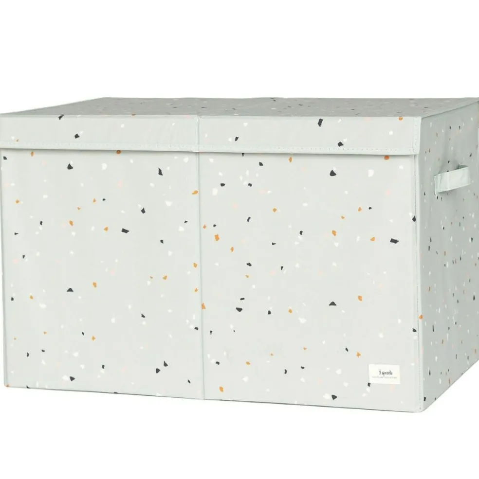 Coffre à jouets en tissu recyclé Terrazzo vert