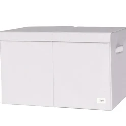 Coffre à jouets en tissu recyclé Uni gris clair