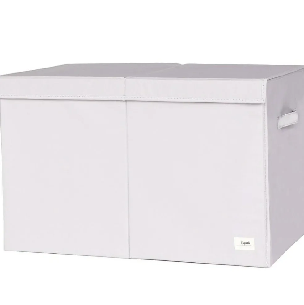 Coffre à jouets en tissu recyclé Uni gris clair