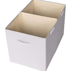 Coffre à jouets en tissu recyclé Uni gris clair