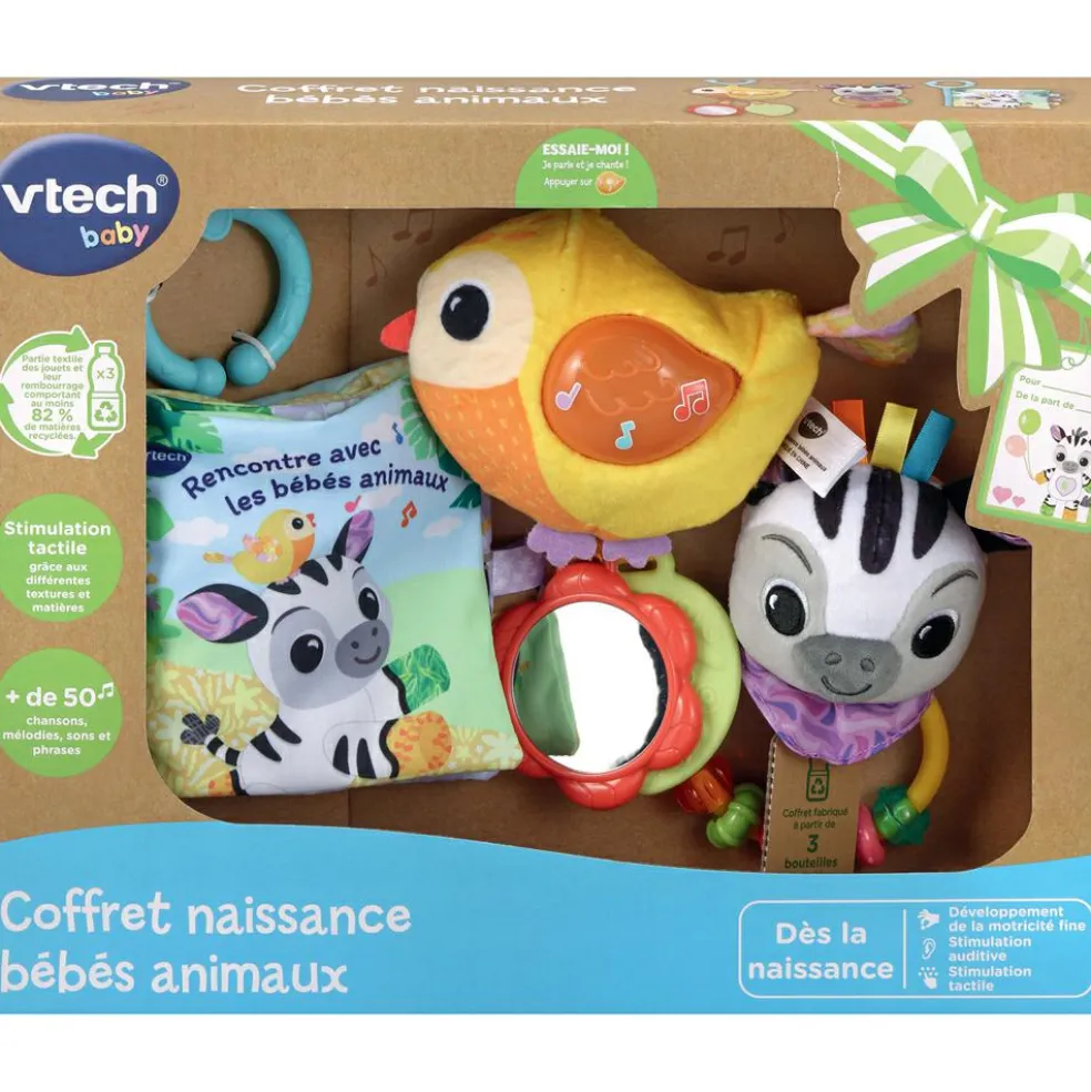 Coffret cadeau jouets bébés animaux (3 pièces)
