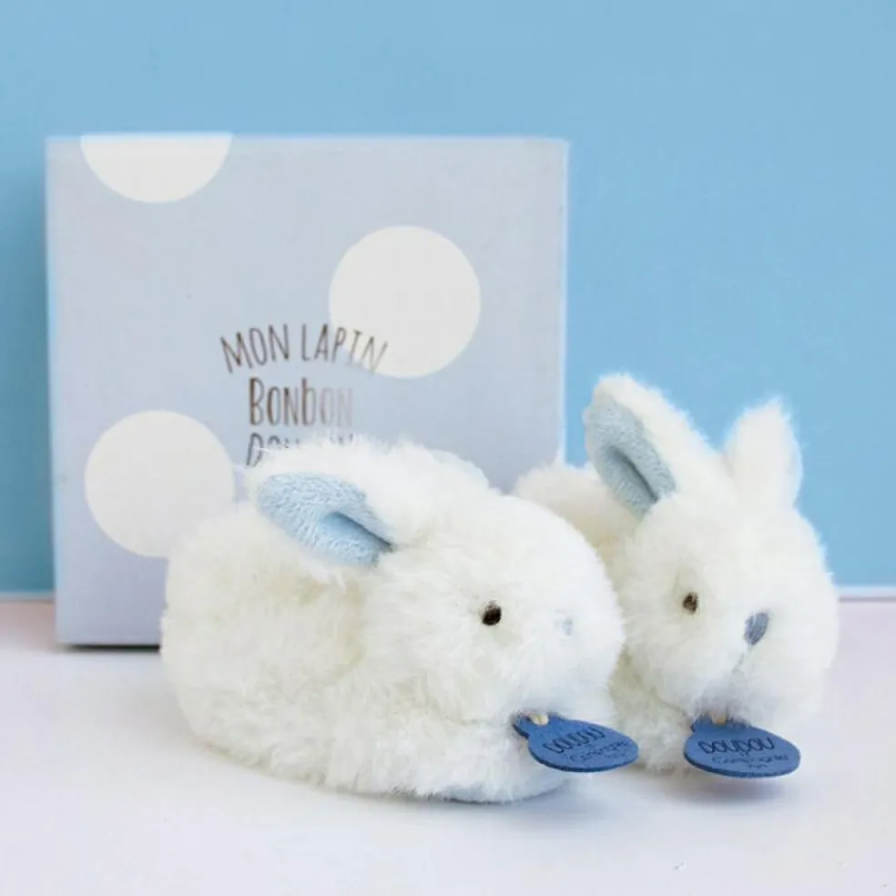 Coffret chaussons hochet Mon tout petit lapin bleu (0-6 mois)
