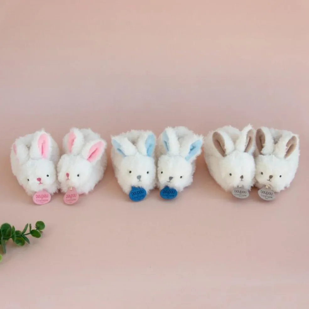 Coffret chaussons hochet Mon tout petit lapin bleu (0-6 mois)