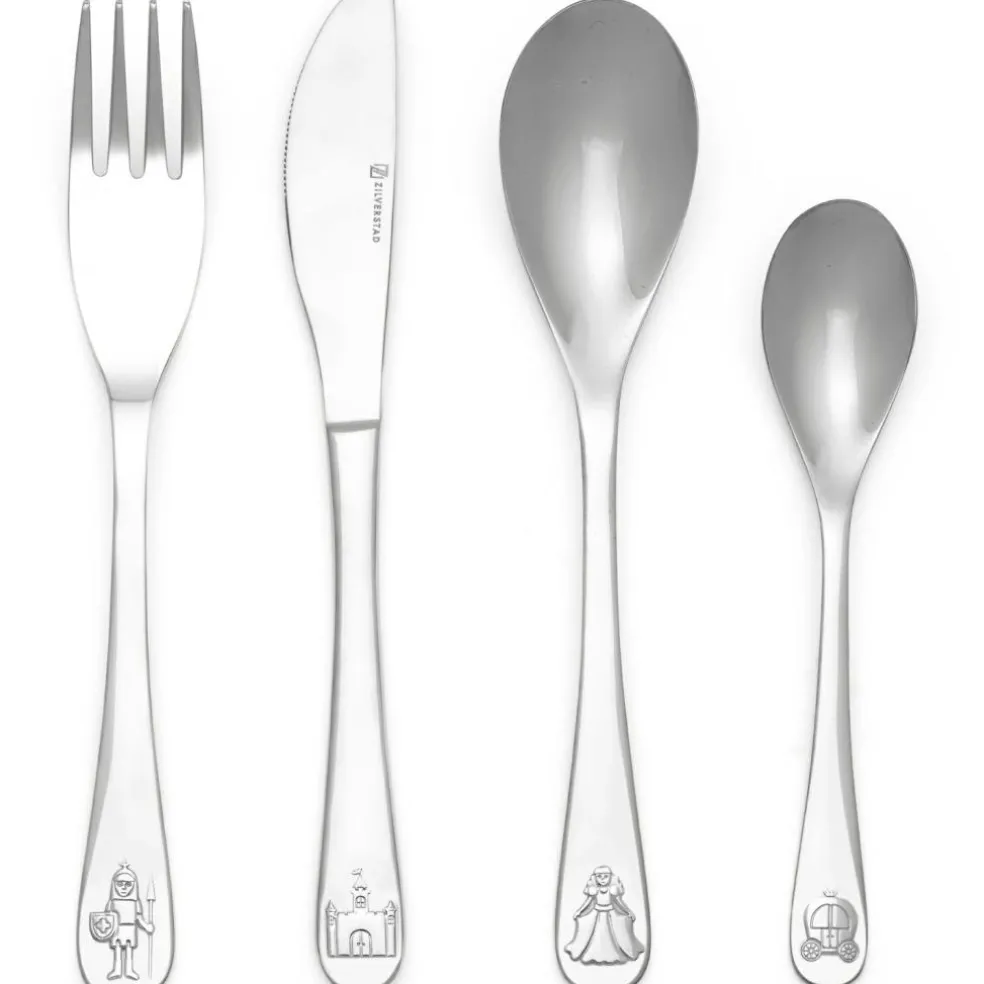 Coffret couverts chevaliers et princesses personnalisable (4 pièces)