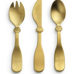 Coffret couverts Matt gold en inox (3 pièces)