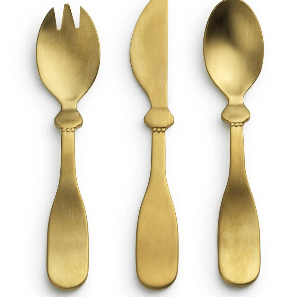 Coffret couverts Matt gold en inox (3 pièces)