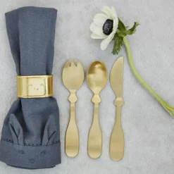 Coffret couverts Matt gold en inox (3 pièces)