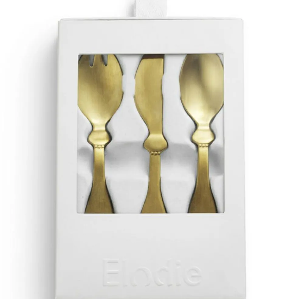Coffret couverts Matt gold en inox (3 pièces)