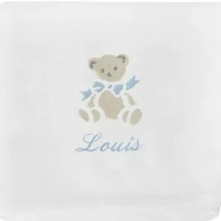 Coffret de naissance cadre + lange bleu (personnalisable)