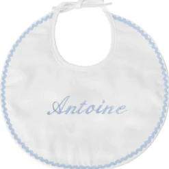 Coffret de naissance cadre + bavoir bleu (personnalisable)