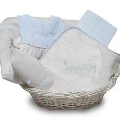 Coffret de naissance corbeille bleu (personnalisable)