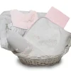 Coffret de naissance corbeille rose (personnalisable)