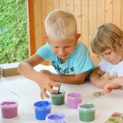 Coffret Mika peinture aux doigts naturelle et vegan Cristal (assort. 4 pots)