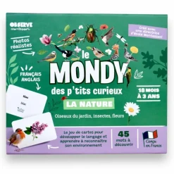Coffret Mondy des Curieux (45 cartes de langage bilingues sur le thème de la nature)