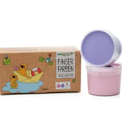 Coffret Nori 2 pots rose + violet peinture aux doigts naturelle et vegan