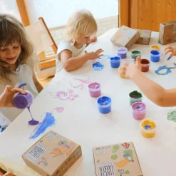 Coffret Nori 2 pots rose + violet peinture aux doigts naturelle et vegan