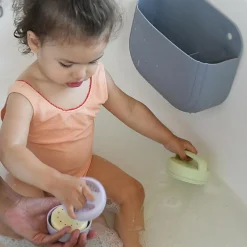 Coffret panier galet + jouets de bain silicone