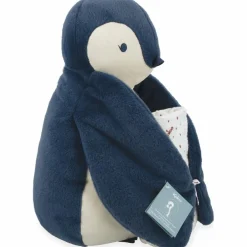 Coffret peluche Manchot bleu et lange d'emmaillotage