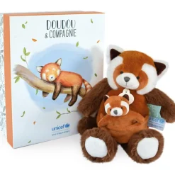 Coffret peluche Panda roux et son bébé (25 cm)