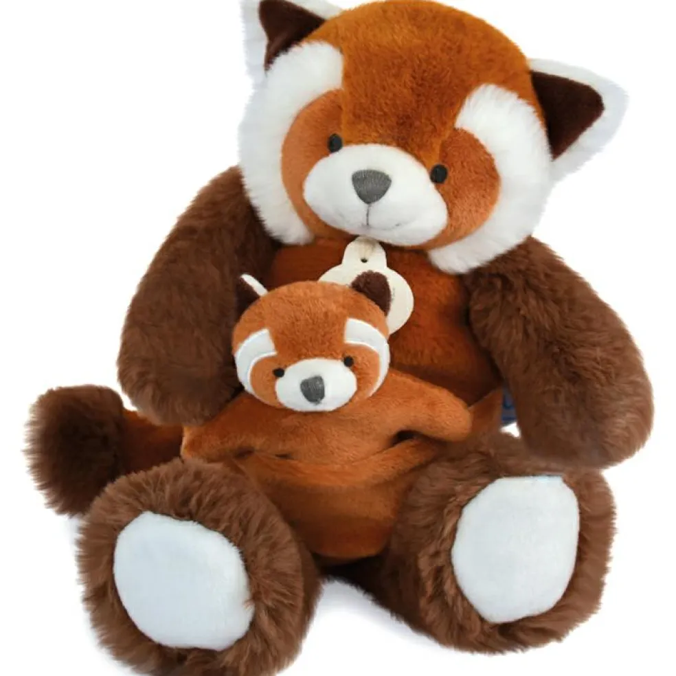 Coffret peluche Panda roux et son bébé (25 cm)