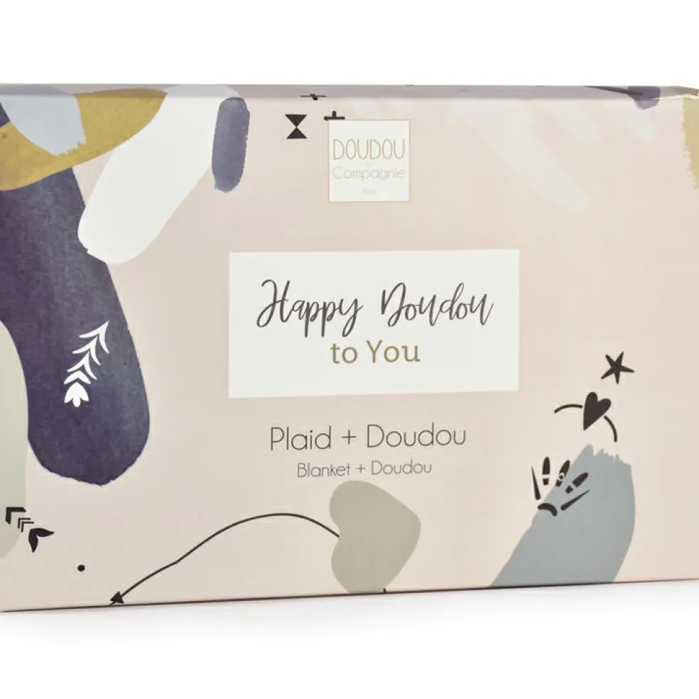 Coffret plaid et doudou Lapin Happy Wild