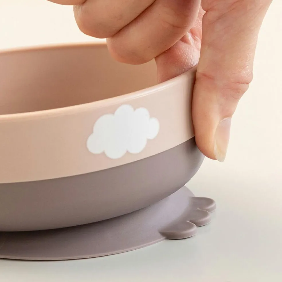 Coffret premier repas Happy clouds Rose (3 pièces)