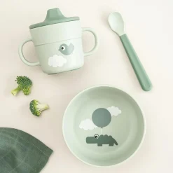 Coffret premier repas Happy clouds Vert (3 pièces)