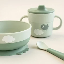 Coffret premier repas Happy clouds Vert (3 pièces)