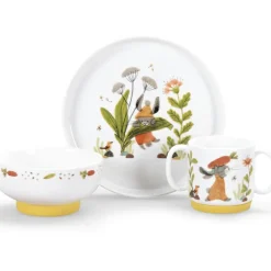 Coffret repas en porcelaine Trois petits lapins (3 pièces)