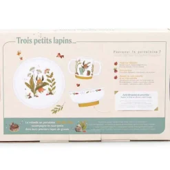 Coffret repas en porcelaine Trois petits lapins (3 pièces)