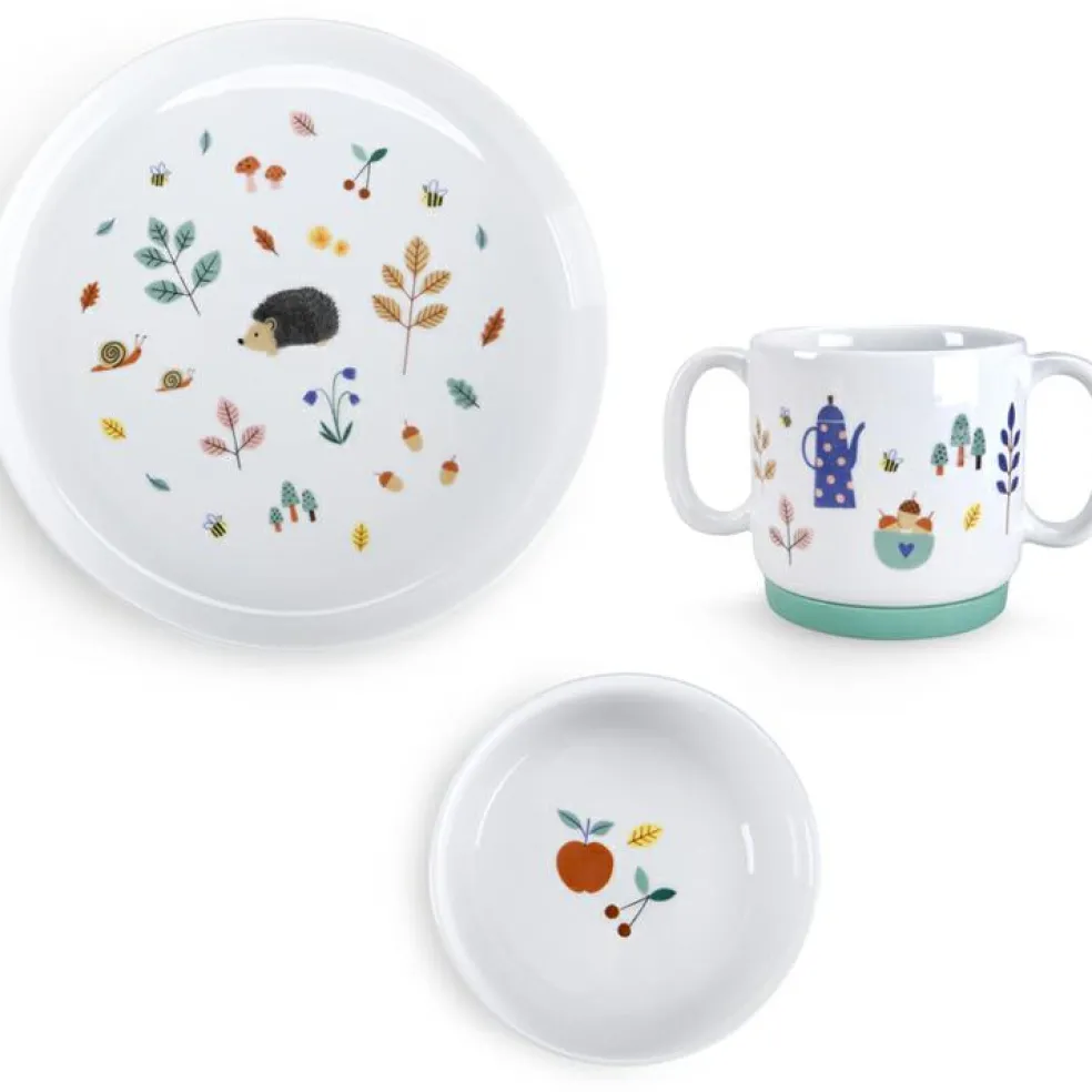 Coffret repas en porcelaine Pomme des Bois (3 pièces)