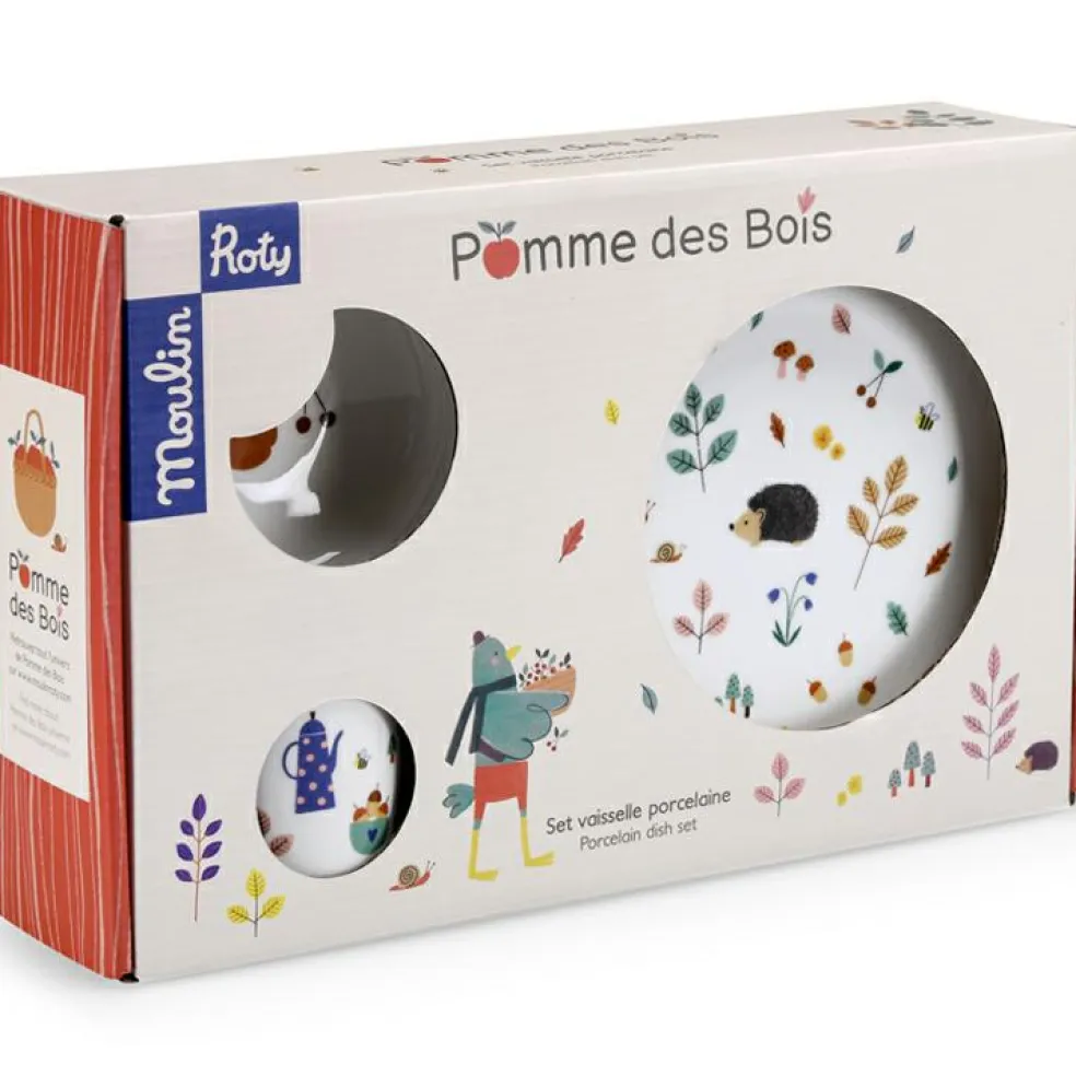 Coffret repas en porcelaine Pomme des Bois (3 pièces)