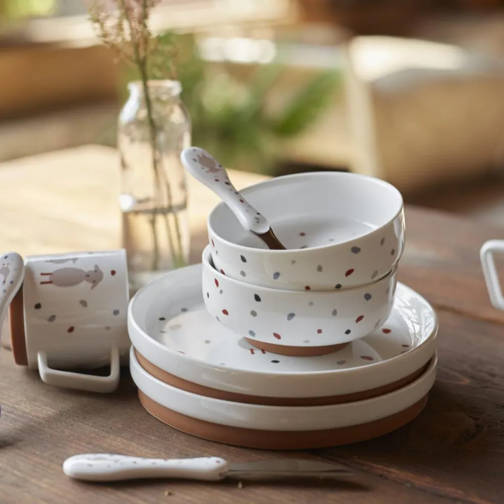 Coffret repas en porcelaine Tiny Farmer mouton et oie