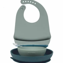 Coffret repas en silicone vert (4 pièces)