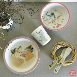 Coffret repas Ernest et Célestine rose (5 pièces)