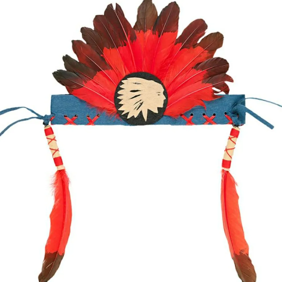 Coiffe indienne Anoki rouge