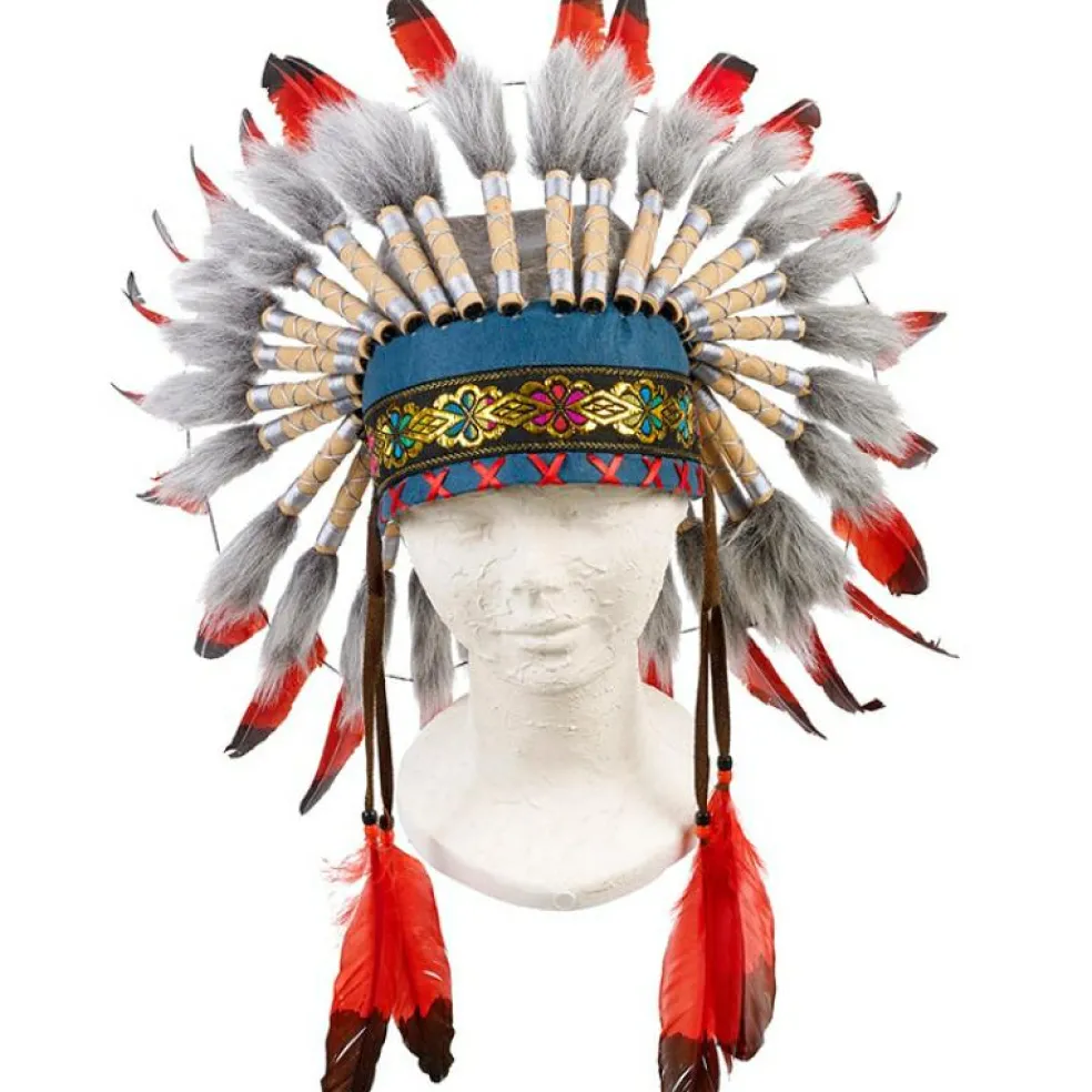 Coiffe indienne Ituha rouge