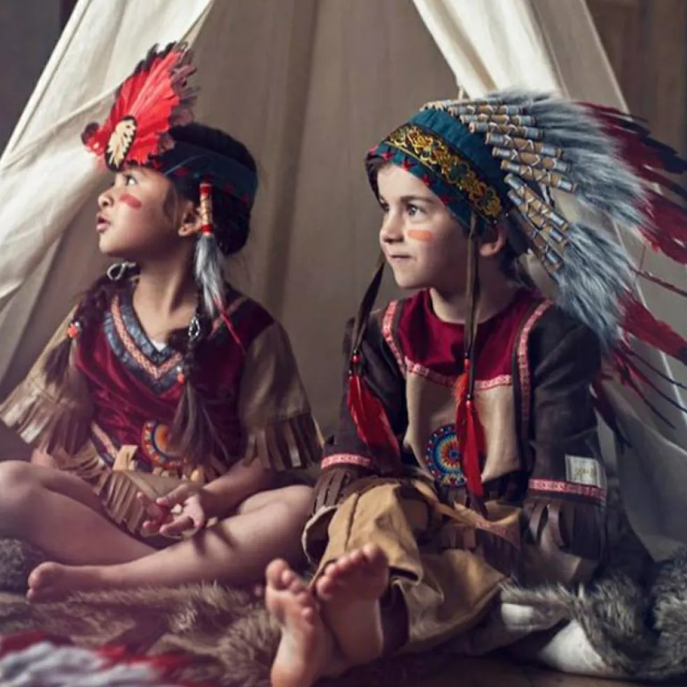 Coiffe indienne Ituha rouge