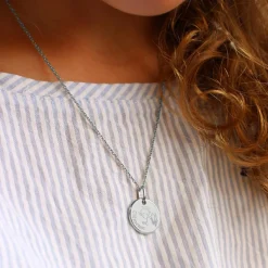Collier chaîne dessin Ange personnalisable (argent 925°)