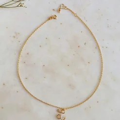 Collier chaîne La petite majuscule goldfilled jaune (personnalisable)