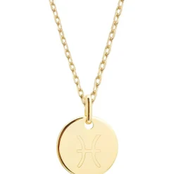 Collier chaîne médaille Poisson personnalisable (plaqué or)