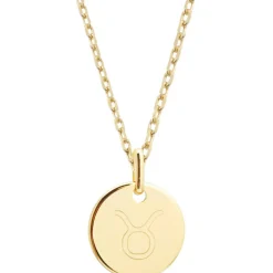 Collier chaîne médaille Taureau personnalisable (plaqué or)