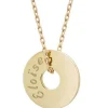 Collier enfant Mini jeton personnalisable (plaqué or)