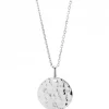 Collier médaille martelée 45 cm personnalisable (argent 925°)
