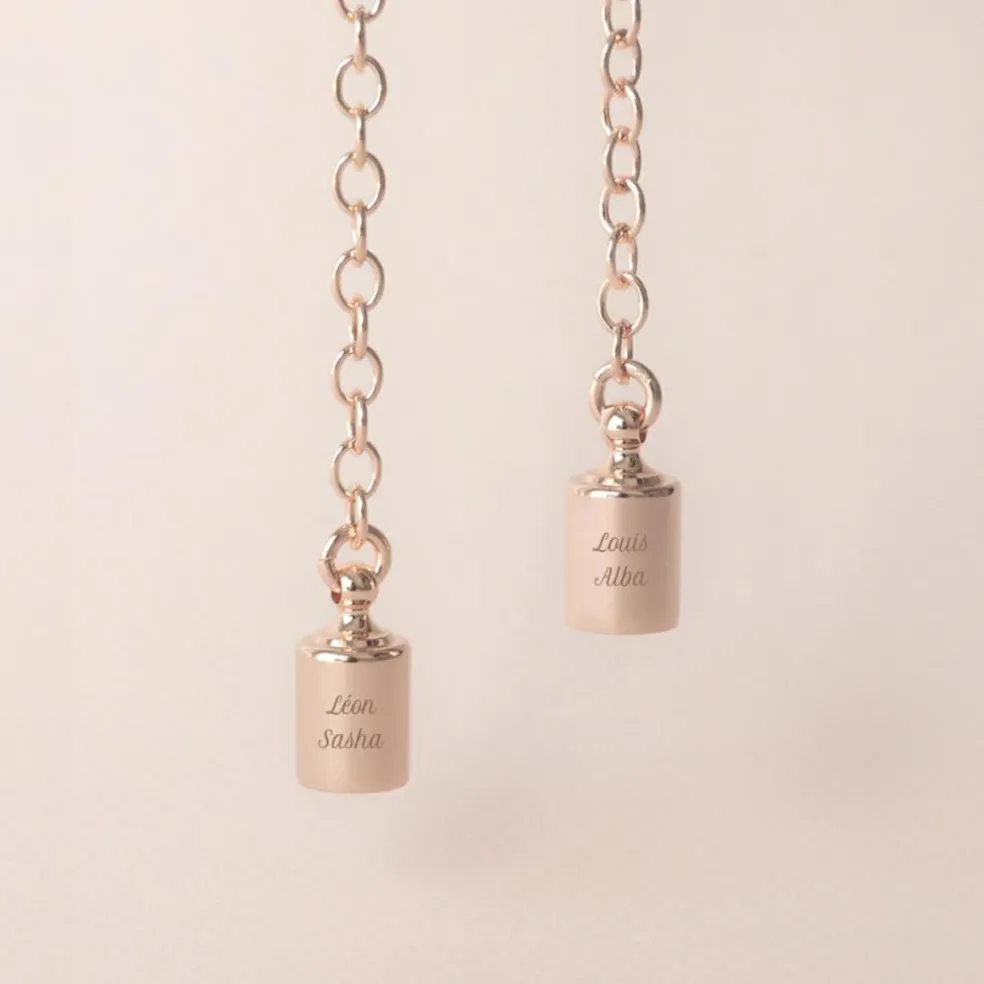 Collier Mes Petits Poids personnalisable (plaqué or rose)