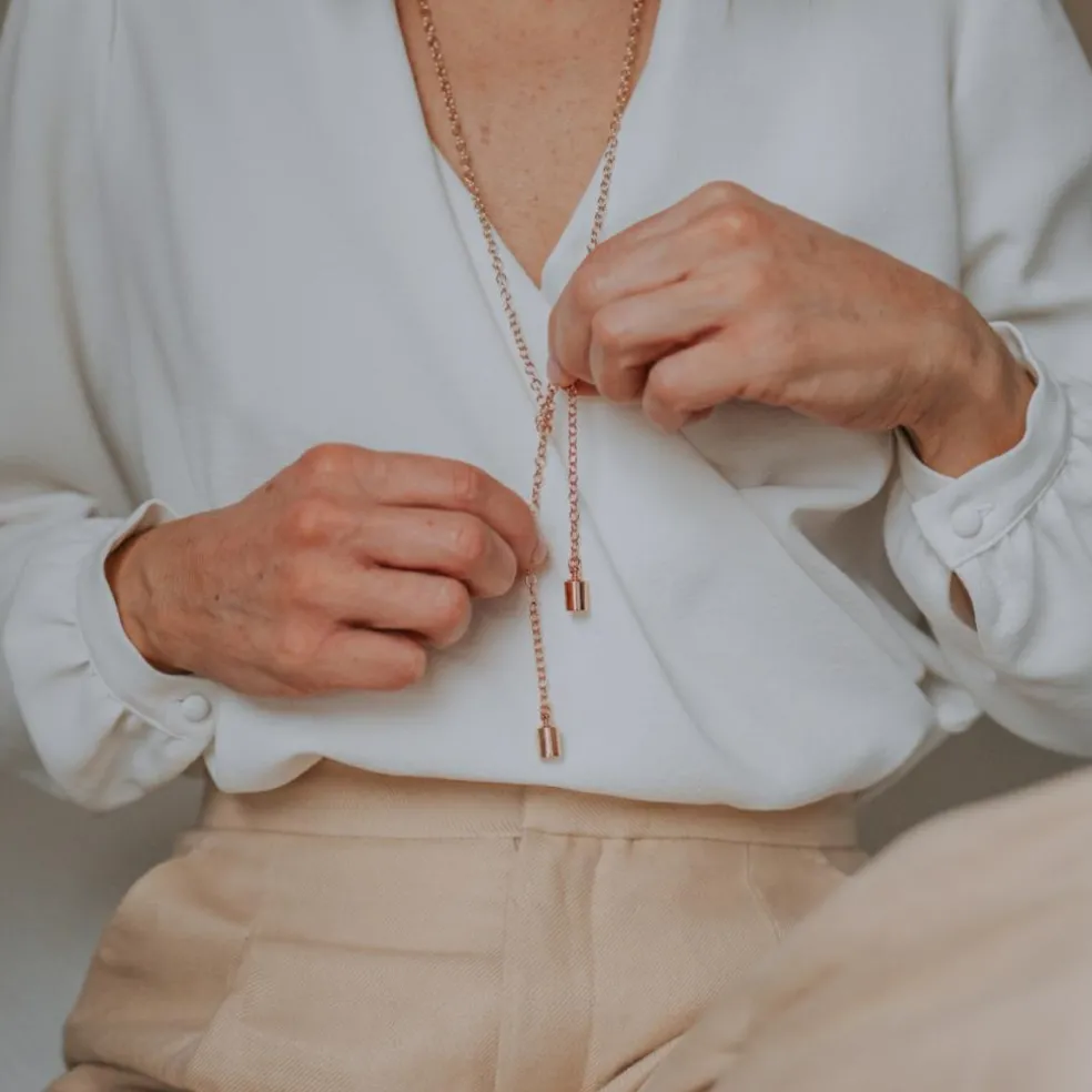 Collier Mes Petits Poids personnalisable (plaqué or rose)